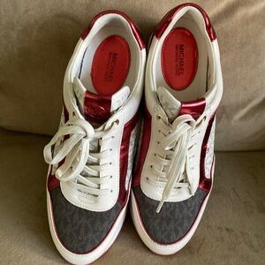 Michael Kors Women's Red and White Sneakers